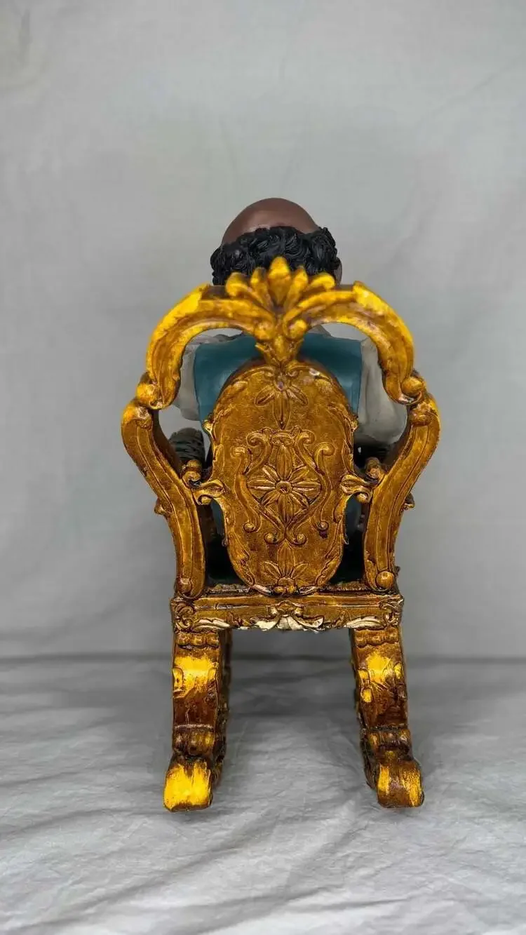 Vintage American Elderly Grandfather Reading a Book in Rocking Chair Figurine